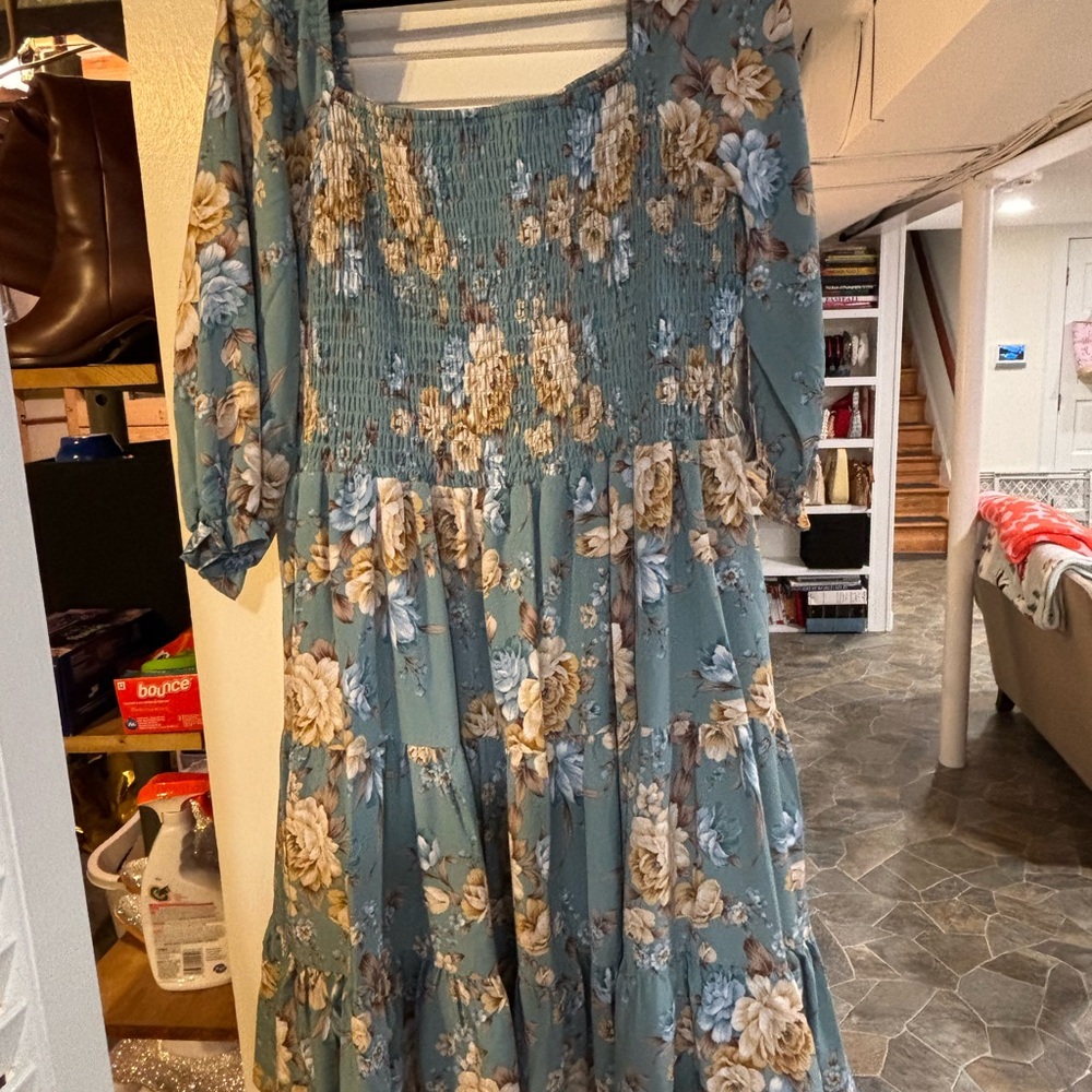 Baltic Born Blue Floral Long Sleeve Dress